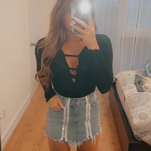 CARMAR Denim zipper skirt